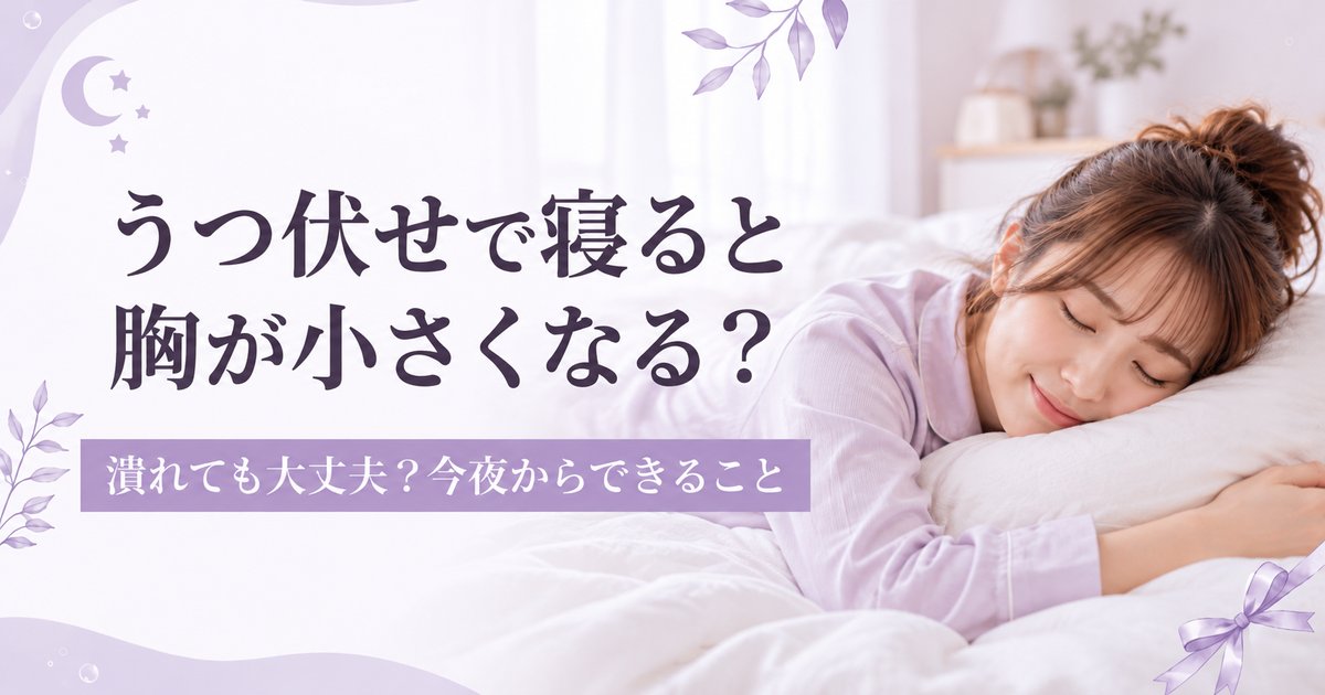 うつ伏せで寝ると胸が小さくなる？潰れても大丈夫？うつ伏せ派が今夜からできること